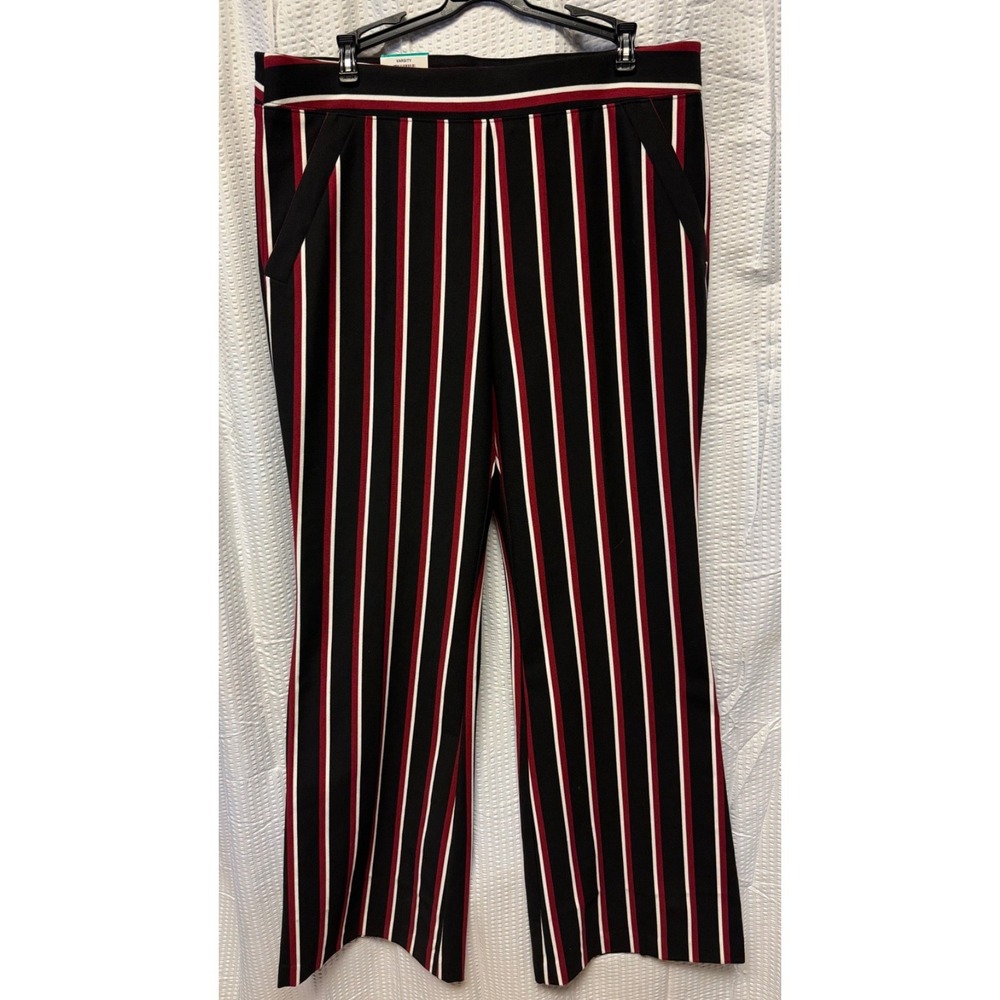 INC International Concepts Womens Reg Boot Leg Pants $89 Size 16 Black Red White